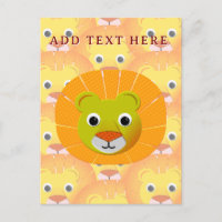Cute Lion Face All Over Vintage Print Pattern