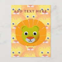 Cute Lion Face All Over Vintage Print Pattern