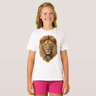 Cute Lion Face Kids Short Sleeve T-Shirt – Fun Tee