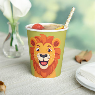 Cute lion Face safari Wild jungle Birthday Party Paper Cups