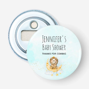 Cute Lion Fishing on the Moon Baby Shower Bottle Opener