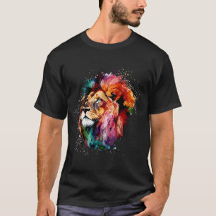 Cute Lion for wild animal rainbow colored 1 T-Shirt