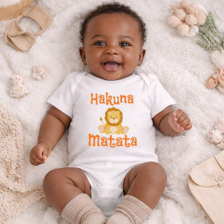 Cute Lion Hakuna Matata Baby Bodysuit