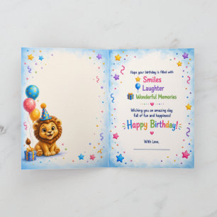 Cute Lion Happy Birthday Greeting Card