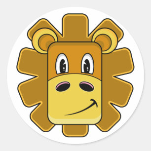 Cute Lion Head Sticker Sheet