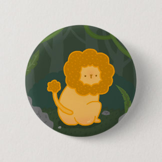 Cute Lion Illustration Button
