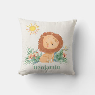 Cute Lion In Jungle Personalised Cushion