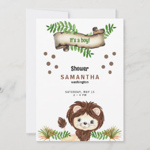 Cute Lion It's a Boy Baby Shower Invitation