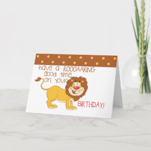 Cute Lion Kids Happy Birthday Cards