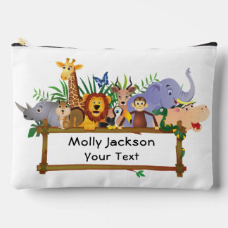 Cute Lion Kids' Personalised Accessory Pouch