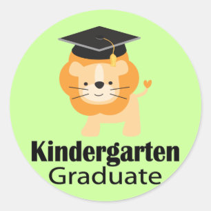 Cute Lion Kindergarten Graduation Gift Classic Round Sticker