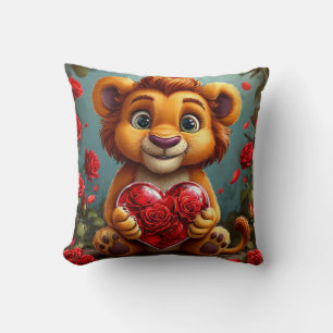 🦁❤️ Cute Lion Love Cosy Decor Gift ✨ Cushion