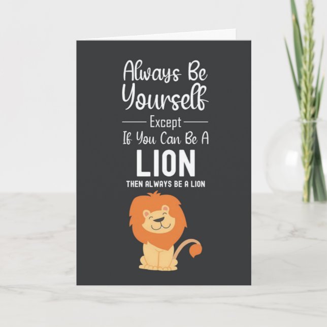 Cute Lion Lover Cards Funny Animals Humor (Front)
