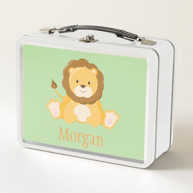 Cute Lion Metal Lunch Box (Front)