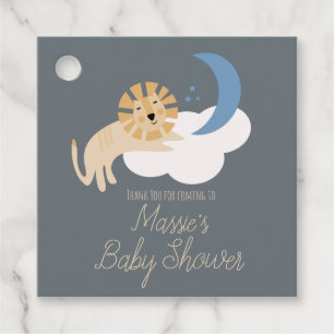 Cute Lion Moon Cloud Baby Shower Favour Tags