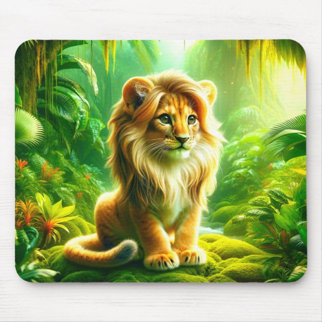 Cute Lion Mouse Mat (Front)