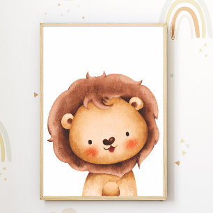Cute Lion Nursery Poster Kids Room Decor