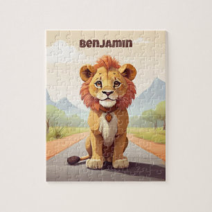 Cute Lion Personalised Kid's Jigsaw Puzzle