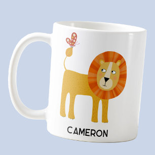 Cute Lion Personalised Name Coffee Mug