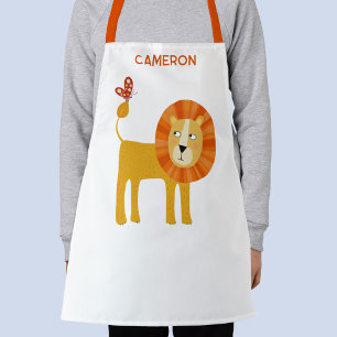 Cute Lion Personalized Name Apron