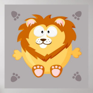 Cute lion poster