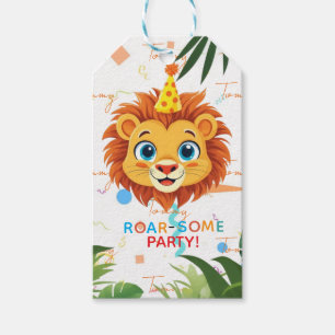 Cute Lion Roar-some Party Jungle Safari Birthday Gift Tags