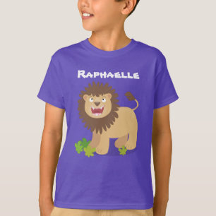 Cute lion roaring cartoon illustration T-Shirt
