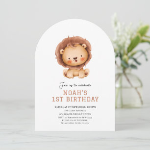 Cute Lion safari birthday invitation