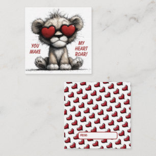 Cute Lion Valentine Card  “You Make My Heart Roar"