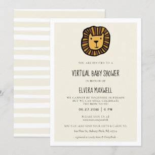 Cute lion Virtual Baby shower Invitation