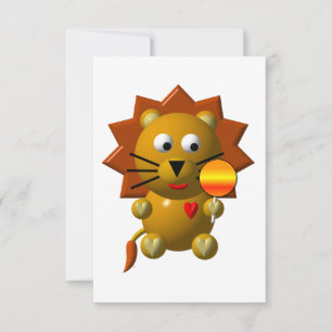 Cute Lion with a Lollipop Invitation
