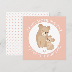 Cute lioness mother and baby pink Mothers Day Holiday Card