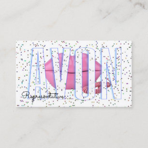 Cute lips phone confetti personalised Avon Business Card