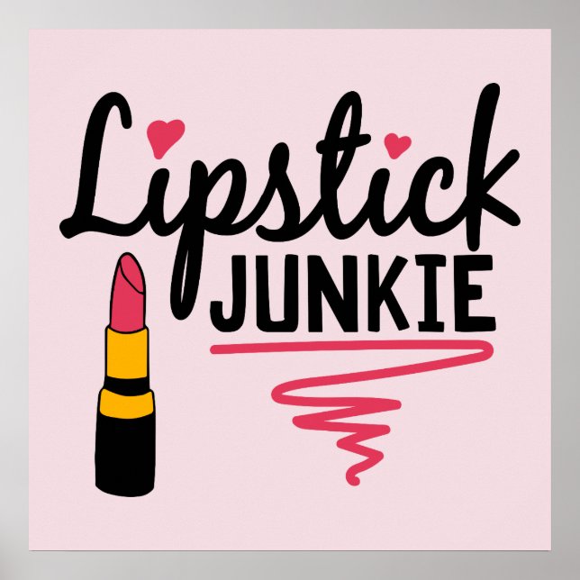 cute lipstick word art makeup artist poster (Front)