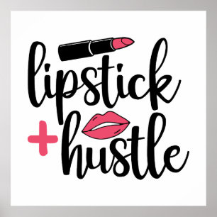 cute lipstick word art makeup artist Poster