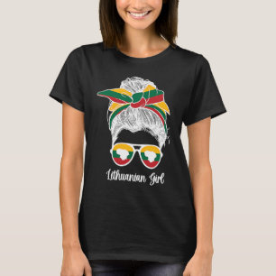 Cute Lithuanian Girl Lithuania Flag Lithuanian Her T-Shirt