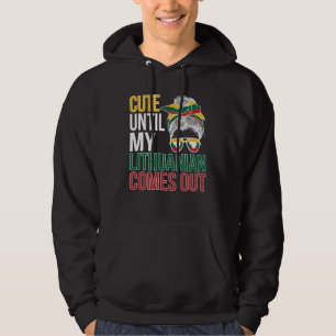 Cute Lithuanian Girl Lithuania Flag Lithuanian Roo Hoodie