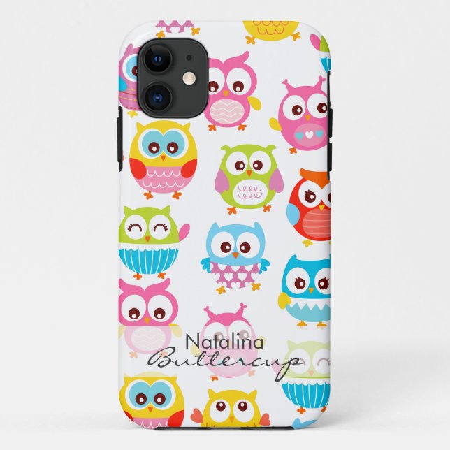 Cute Litte Owls Personalised Case-Mate iPhone Case (Back)