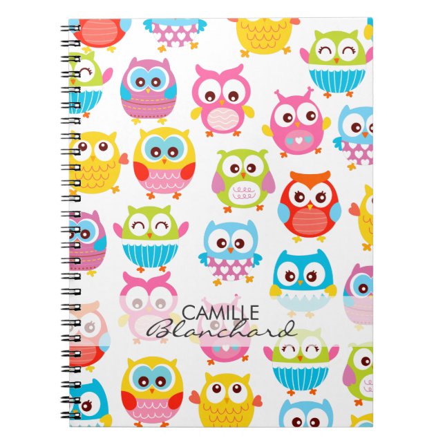Cute Litte Owls Personalised Notebook (Front)