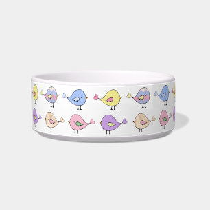 Cute Littel Birdies Cat Bowl