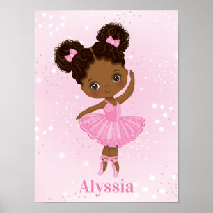 Cute Little African American Ballerina Poster