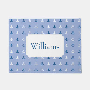 Cute Little Anchor Pattern Add Your Name Doormat