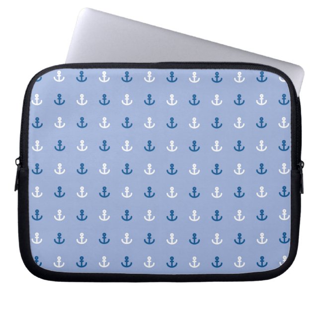 Cute Little Anchor Pattern Laptop Sleeve (Front)