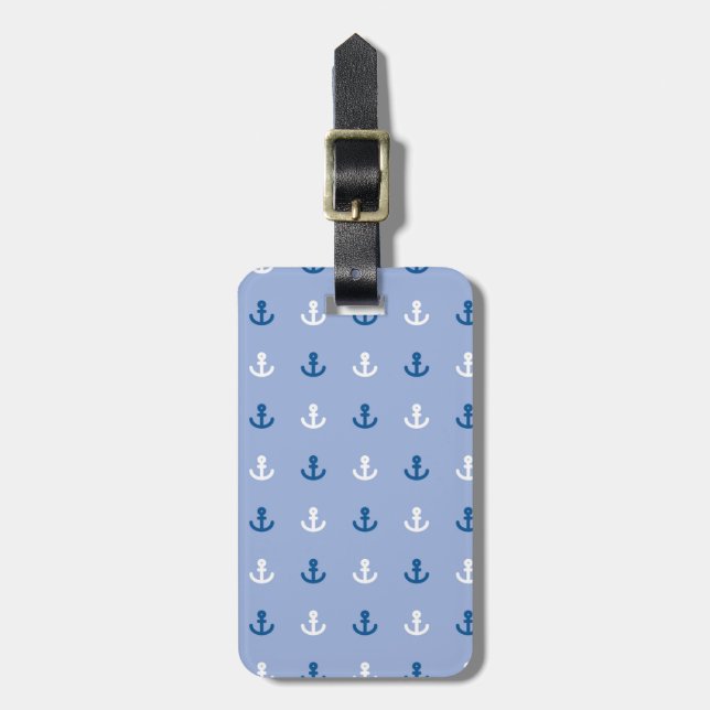Cute Little Anchor Pattern Luggage Tag (Front Vertical)