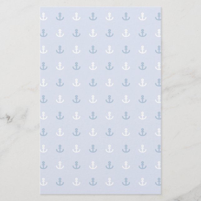 Cute Little Anchor Pattern Stationery (Front)