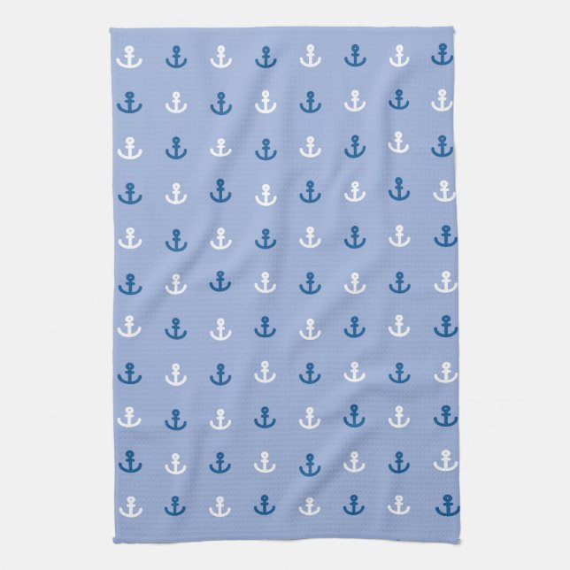 Cute Little Anchor Pattern Tea Towel (Vertical)