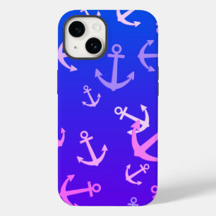 Cute Little Anchors on Blue/ Purple Gradient Case-Mate iPhone 14 Case