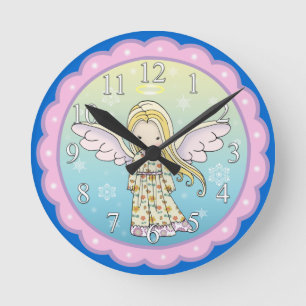 Cute Little Angel Girls Wall Clock