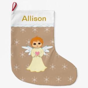 Cute Little Angel Large Christmas Stocking