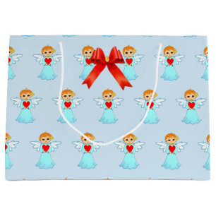 Cute little angel pattern large gift bag